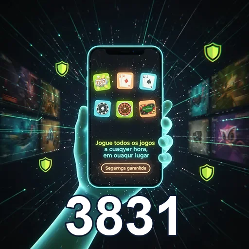 Tela de smartphone com logo 3831, carregando rápido com economia de dados