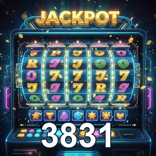 Imagem de uma máquina de slots no site 3831, destacando jogos de cassino online modernos.